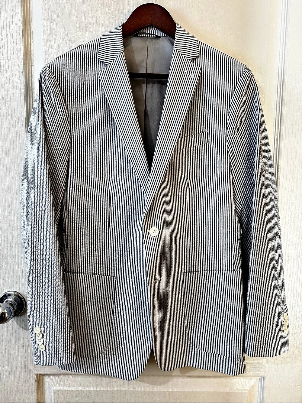 Banana Republic Seersucker Striped Blazer Sport Size 40R